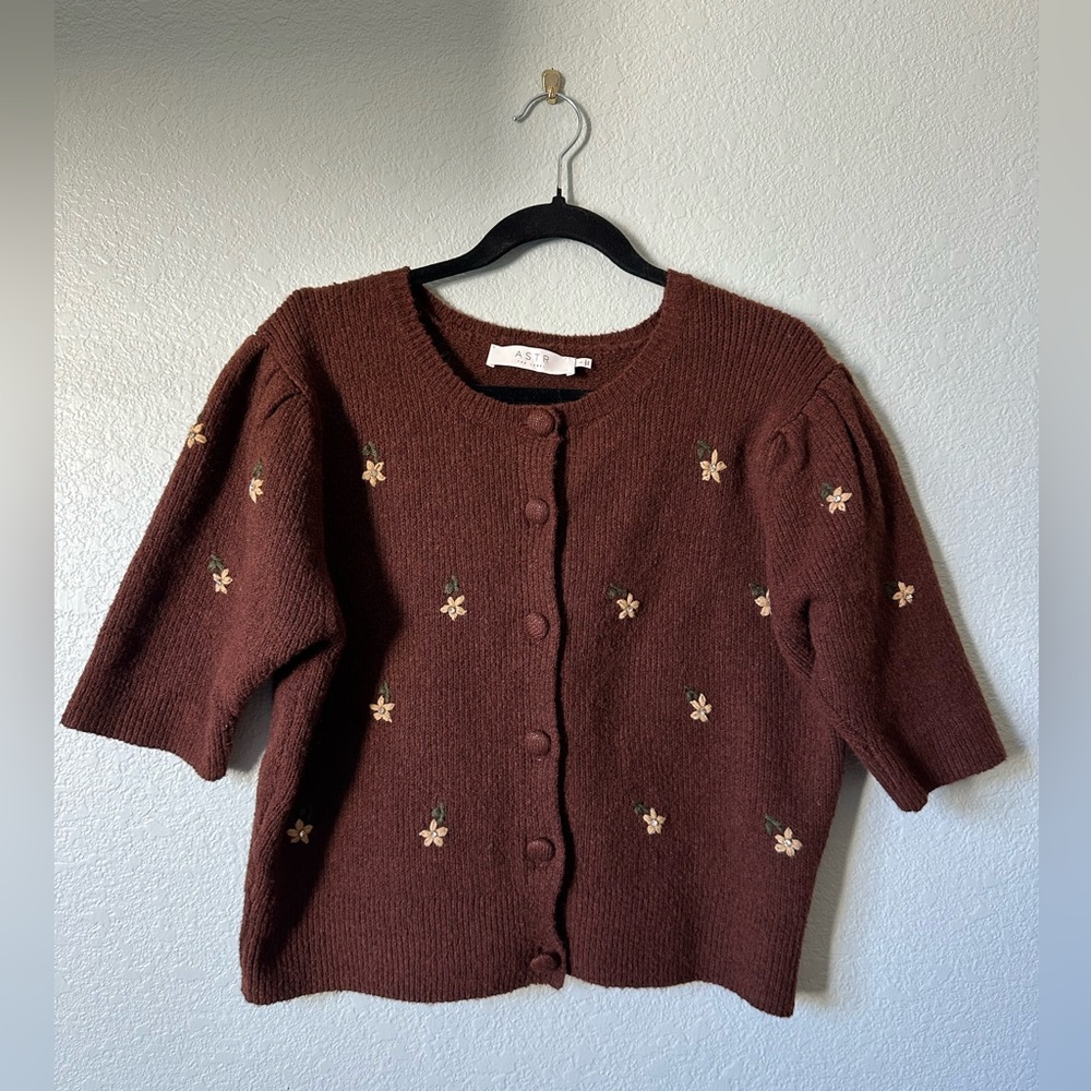 ASTR THE LABLE Brown Cardigan